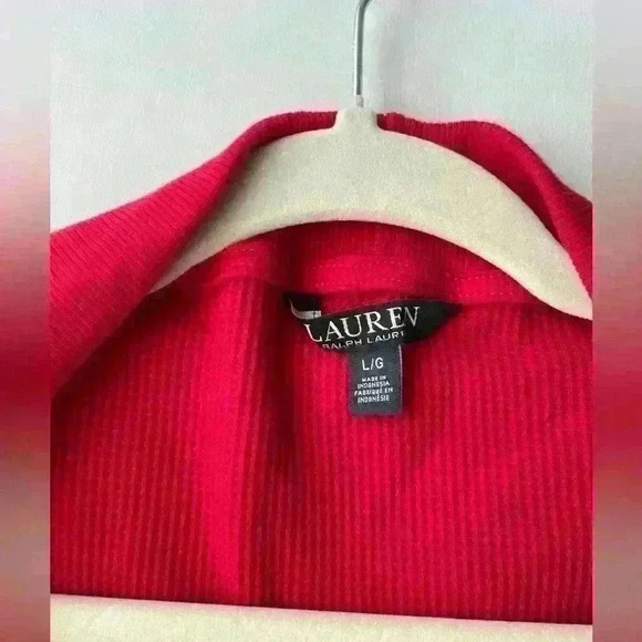 Ralph Lauren Black label red thermal jacket cardigan size large - Picture 7 of 7